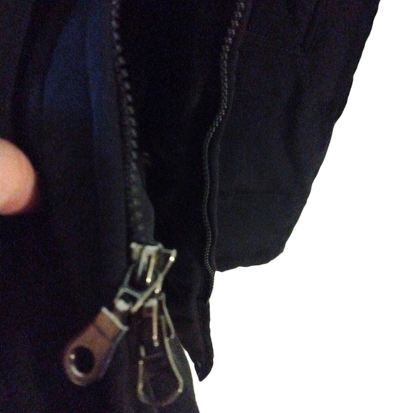 Down Feather Coat Centigrade Outwear Black Puffer Style Detach Hood Zip & Snap M - Picture 7 of 14